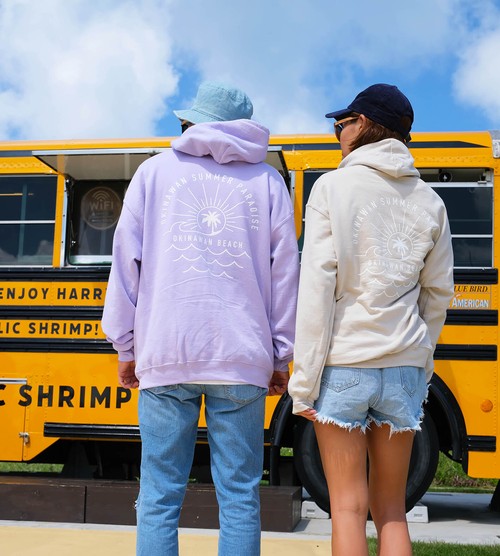 OKINAWAN BEACH ➡︎ back print Nami Hooded Sweatshirt OKINAWAN BEACH ➡︎ back print Nami Hooded Sweatshirt