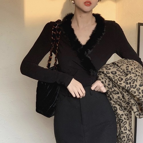 fur v neck tops 2c's fur v neck tops 2c's