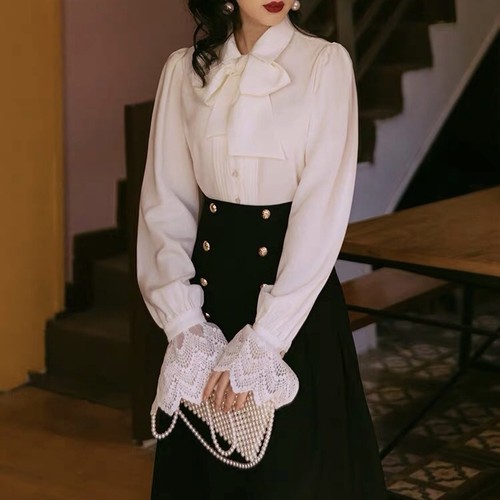 big ribbon blouse + skirt set big ribbon blouse + skirt set