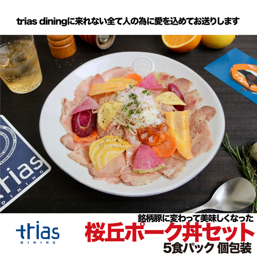 triasのランチをお届け【ランチシリーズ】桜丘ポーク丼 5食セット triasのランチをお届け【ランチシリーズ】桜丘ポーク丼 5食セット