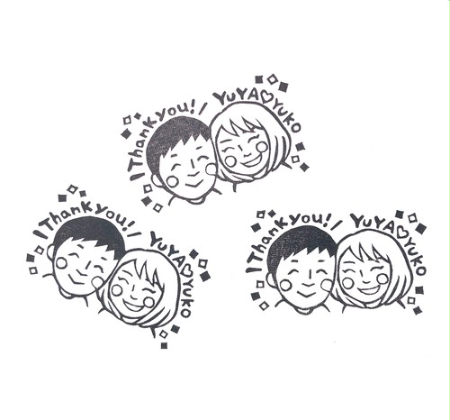 〈オーダー〉ペア似顔絵はんこ 3㎝×6㎝ 〈オーダー〉ペア似顔絵はんこ 3㎝×6㎝