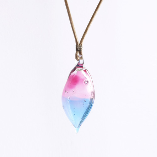 硝子のアロマペンダント <Blue & Gold Ruby> 硝子のアロマペンダント <Blue & Gold Ruby>