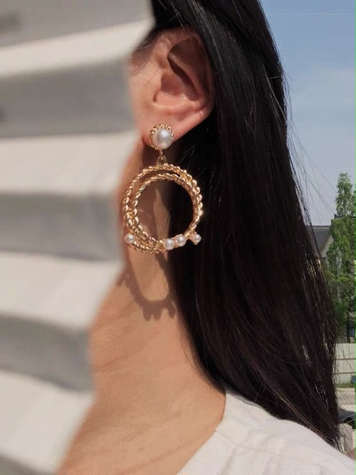 pearl rope pierce/earring pearl rope pierce/earring