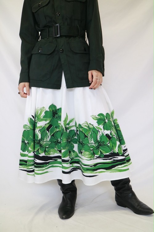 flower pattern cotton skirt