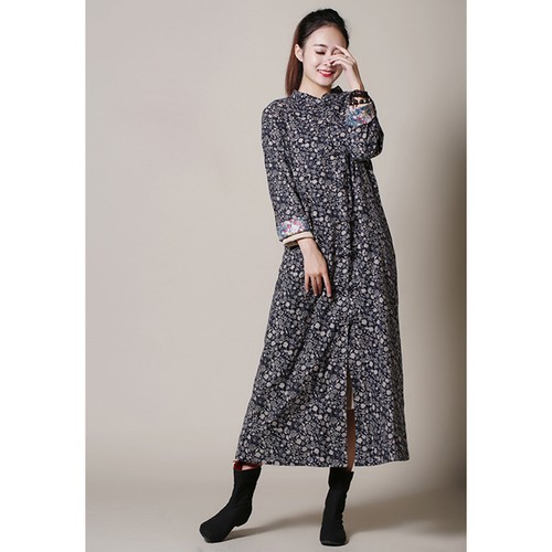 レトロ ロングワンピース ワンピース ロング冬 マキシ ワンピース マキシ丈 ワンピース T004 Haln0252 胡蝶の夢 レトロ店