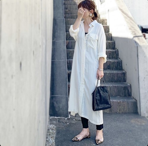 ワンピース オールシーズン ロング丈 マキシ丈 シャツ シャツワンピ バックボタンデザイン 長袖ロングシャツ シャツカーディガン Ladiesfashion Kandk