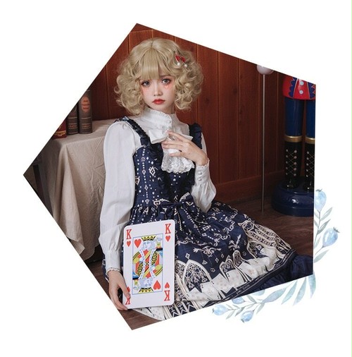 Louis Poker City Vintage Navy Blue Retro ロリィタ ロリータ クラシカル クラロリ (LG99