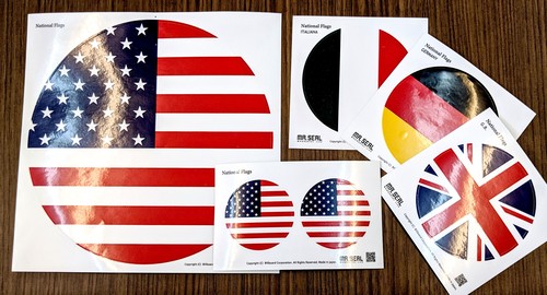 円形国旗ステッカー グリーンランド Mr Seal