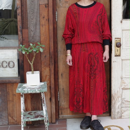 Paisley Pattern Dress ペイズリー柄 ドレス 古着屋 仙台 Biscco 古着 Vintage 通販