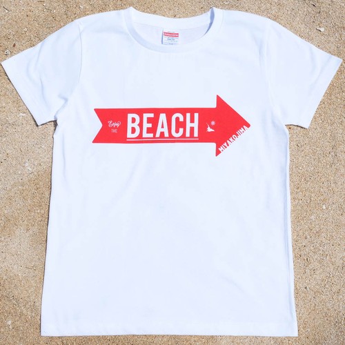 MIYAKOJIMA BEACH ➡︎ Tシャツ White×Red MIYAKOJIMA BEACH ➡︎ Tシャツ White×Red