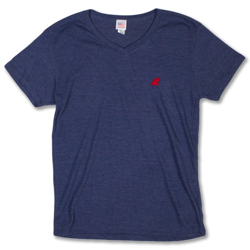 RedFin V Neck Tee Fether Navy