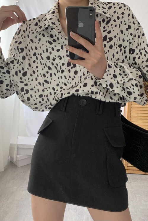 送料無料 レトロ柄シャツ W 韓国レディースファッション通販 Whidy