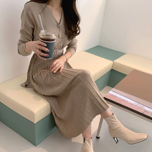 ニットプリーツワンピース Zu4704 Udresser