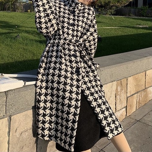 houndstooth gown coat houndstooth gown coat