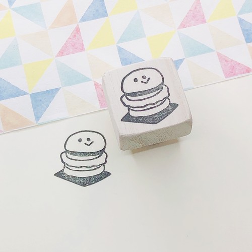 〈はんこ〉ちいさなハンバーガーちゃん 3㎝×3㎝ 〈はんこ〉ちいさなハンバーガーちゃん 3㎝×3㎝