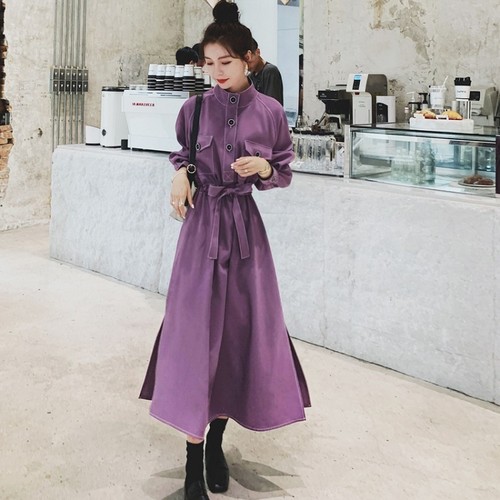 ワンピース ワンピ ロングワンピース 春 通販 レディース 女性用 通販ワンピ 通販ワンピース ロング リボン ハイネック ハイウエスト ボタン Aライン スリット 無地 デート 通学 通勤 オフィス 旅行 普段着 デイリー シンプル お洒落 人気 おすすめ 定番 上品 大人