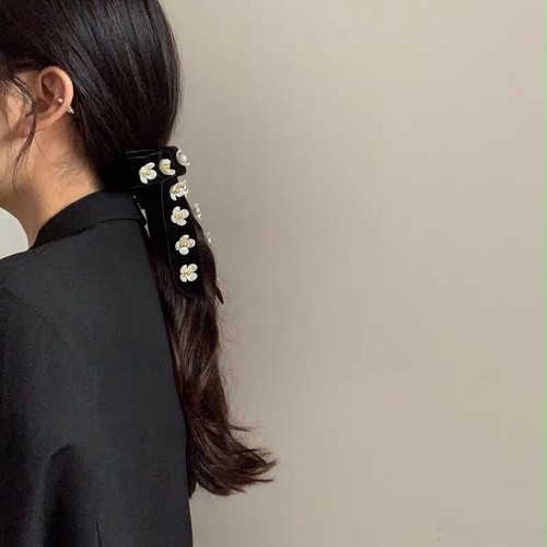 flower velours barrette flower velours barrette