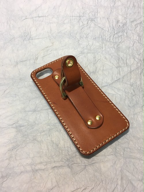 iPhoneホルダー 牛オイルヌメ革 ブラウン