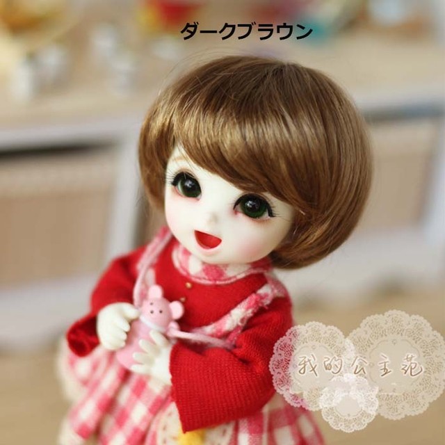 Bjdドール用ウィッグ Wig ショート Short ストレート 人工モヘア オレンジ ゴールドブラウン ピンク ダークブラウン ブラック 薄ゴールド アイスブルー シルバーグレー Sd Msd Yosd 1 8 1 12サイズ人形用 Princess 球体関節人形用 Btgarden