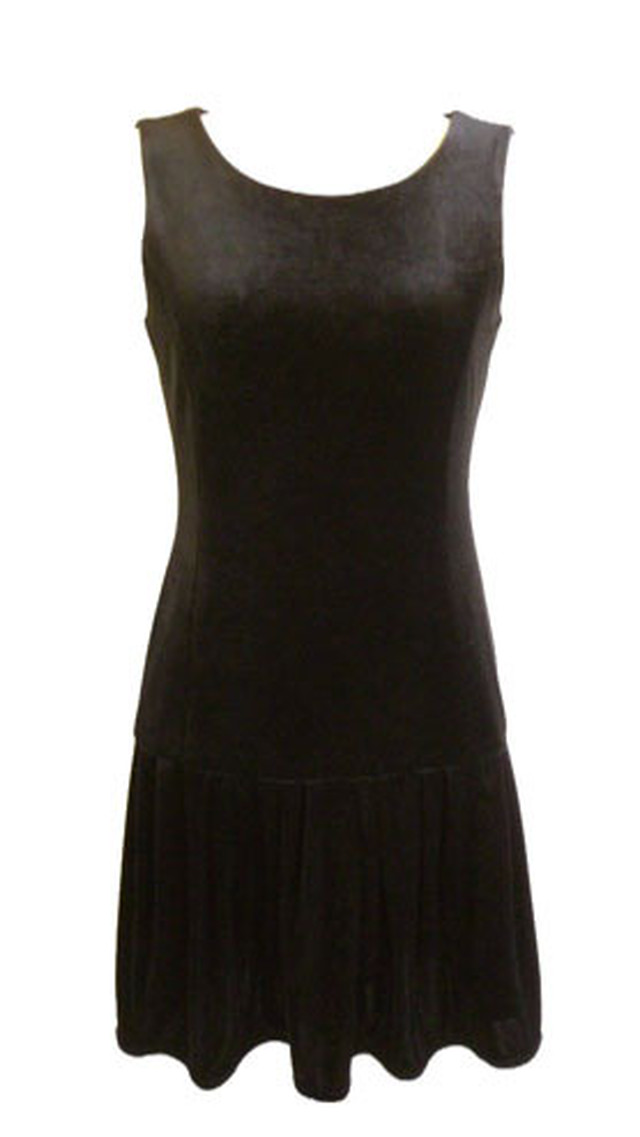 ベロアワンピース 黒 Crystalie