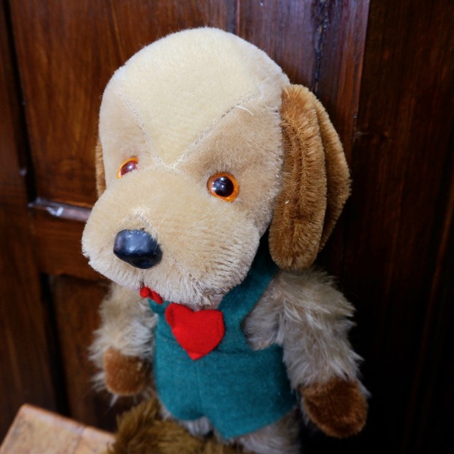 ドイツ ヴィンテージ オッドアイ 犬のぬいぐるみ イヌ 古着屋 Sputonic