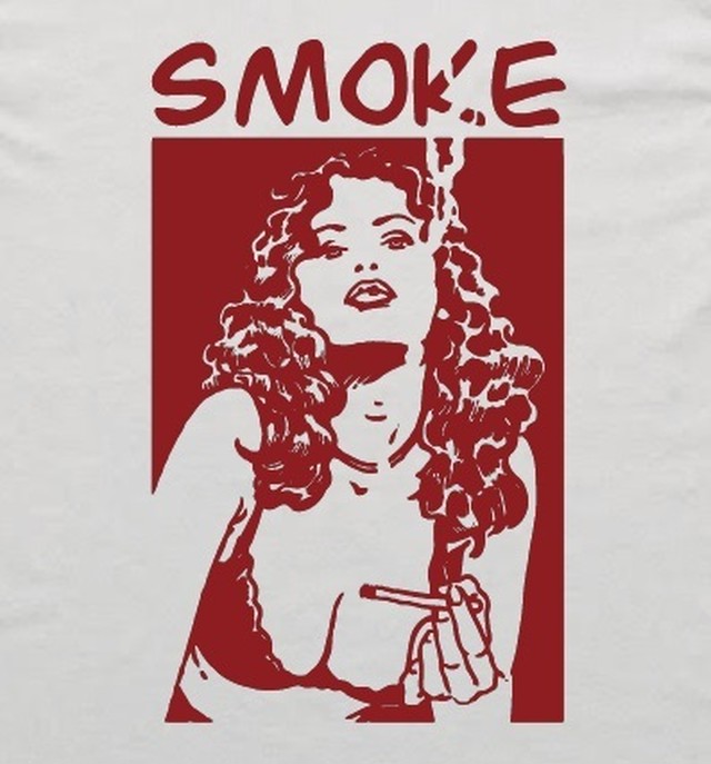 タバコを吸う セクシー女性 イラスト ロゴ スウットパーカー 被りパーカー Git71 Unou
