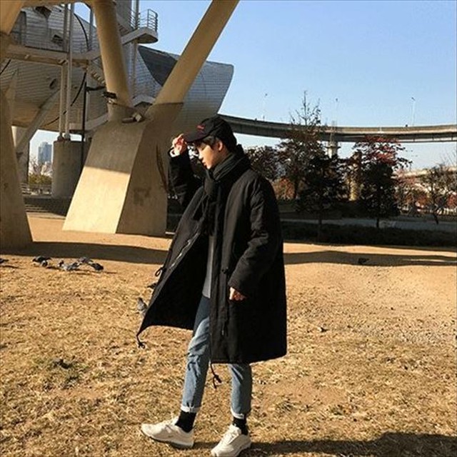 中綿コート ミドル丈 中綿入りコート 防寒着 暖かい オーバーサイズ ビッグシルエット 通勤 カジュアル アウター ドロップショルダー メンズ ルーズ 10代 代 30代 M L Xl 取寄 発送目安14 21日営業日 Laff Store For Men ショップ情報 配送スケジュールを