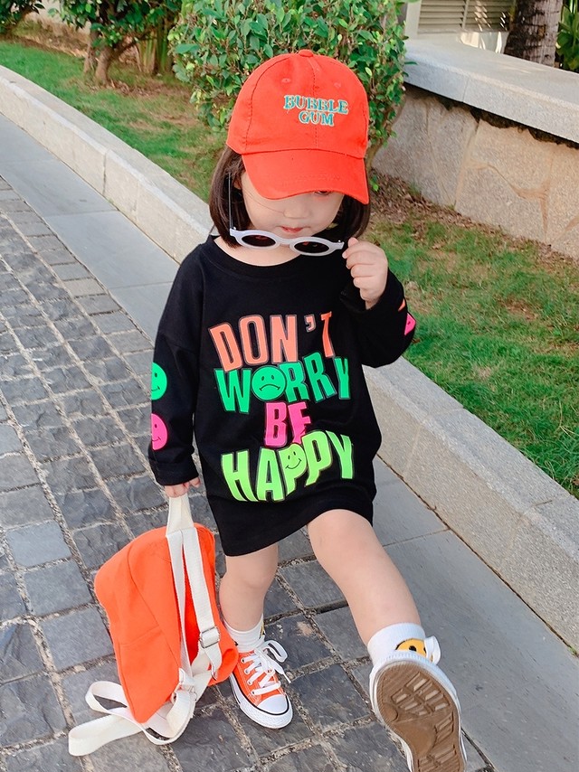 韓国子供服 カラフル 長袖tシャツ キッズ ジュニア ガールズ 女の子 メンズ 男の子 ダンス 衣装 アルファベット カラフル コットン オルチャン 韓国 韓国レディース キッズファッション Londonbridge ロンドンブリッジ