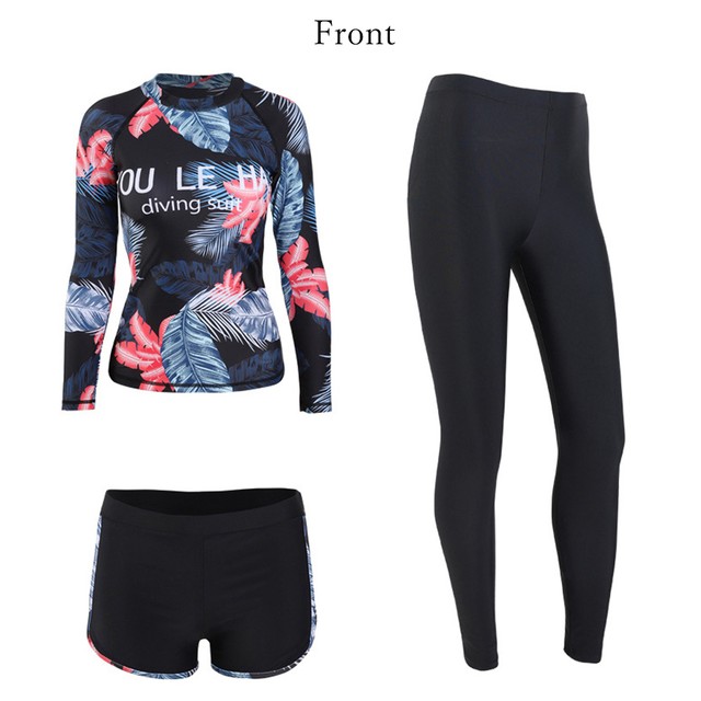 ラッシュガード レディース タンキニ水着 長袖 3点セット パッド入り スイミング 水着 ファッションan 流行りでも安さでもなく今の私に似合う服