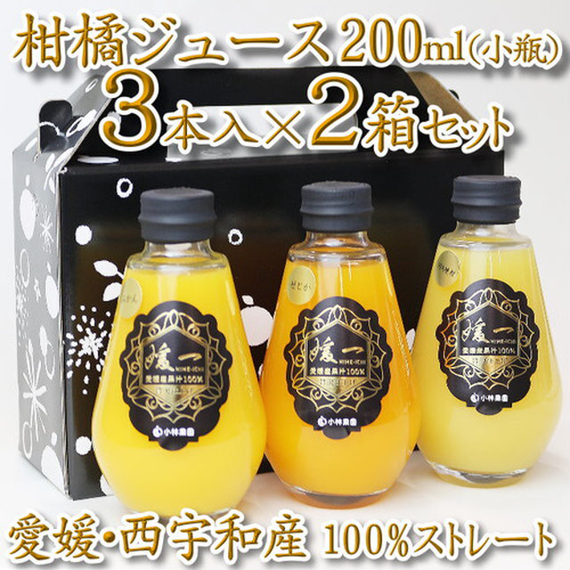柑橘 小瓶ジュース200ml 3本入り 2箱セット(計6本・詰め合せ)