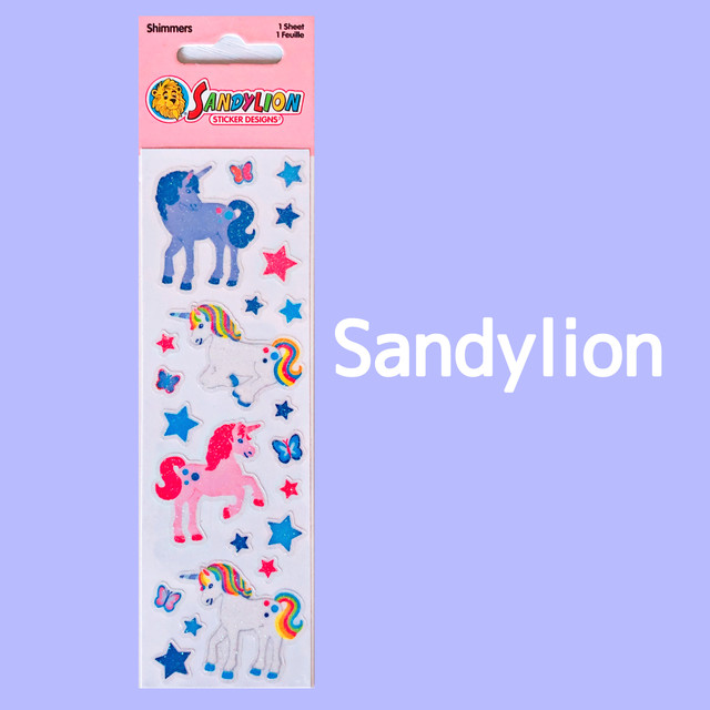 Sandylion ラメユニコーン Lame Unicorn サンディライオンステッカー輸入海外シール Ptm