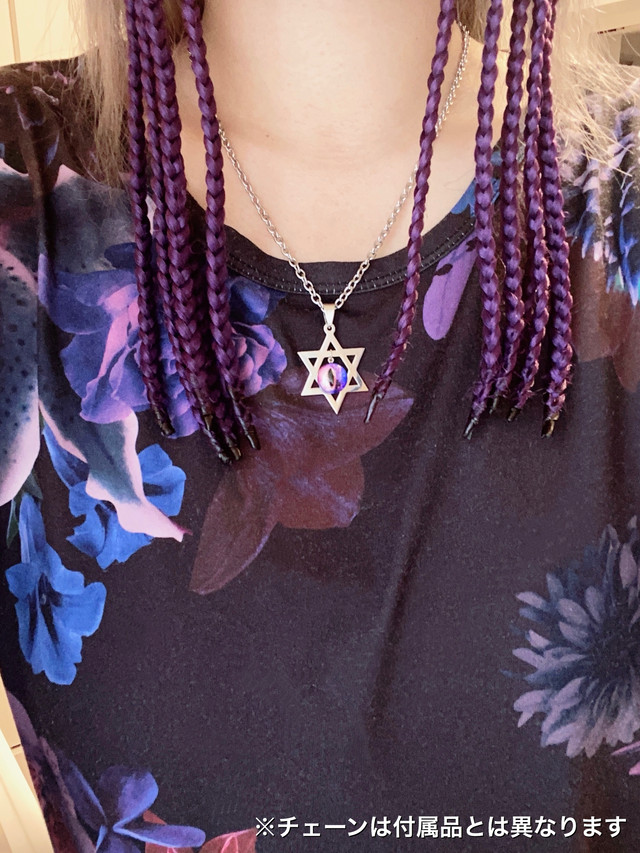 六芒星 信実を射る眼 魔除けステンレスネックレス くすみグリーン目玉 763 Days ナルミデイズ ゴシックレジンアクセサリーのハンドメイド通販