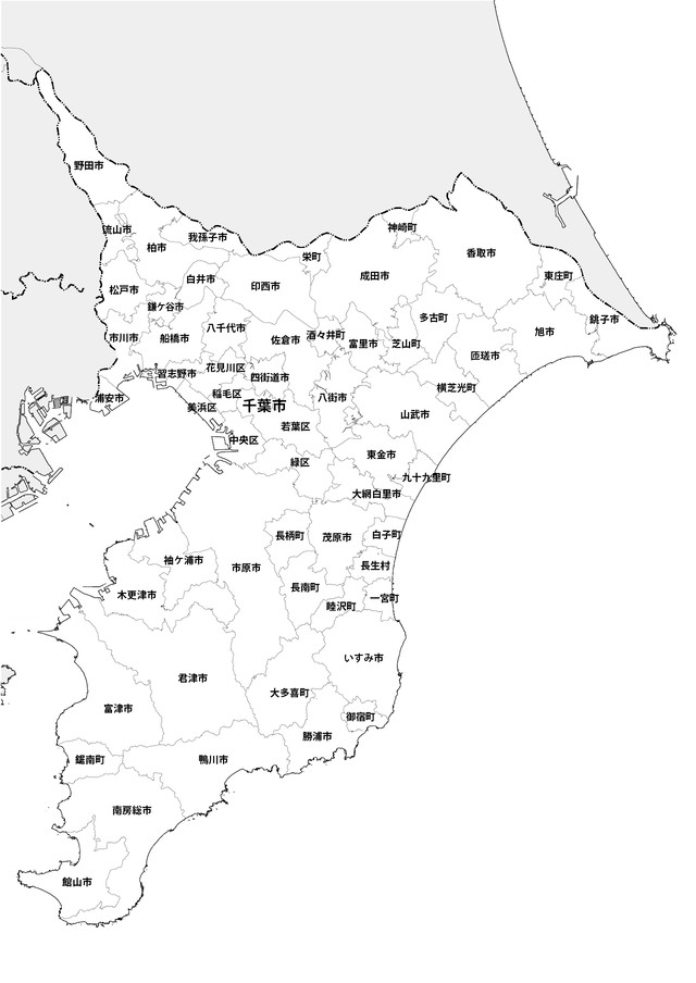 都道府県市町村わけ白地図 モノクロ画像jpg 1280px Map Data Store 地図データ 白地図 販売