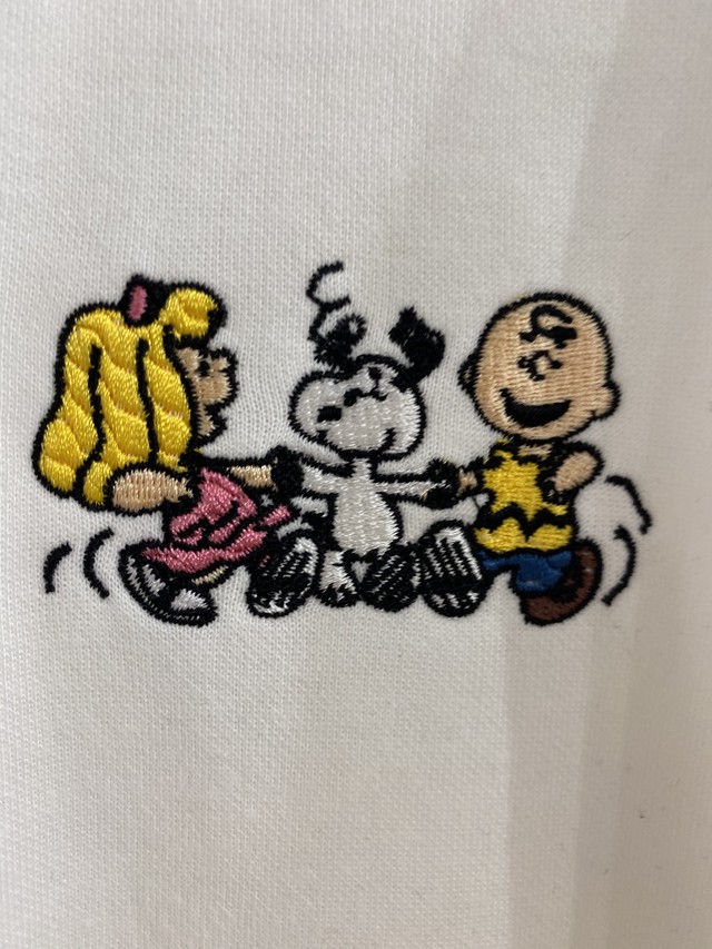 Snoopyスヌーピー刺繍 Ladies Sweat White Color Sehmversion