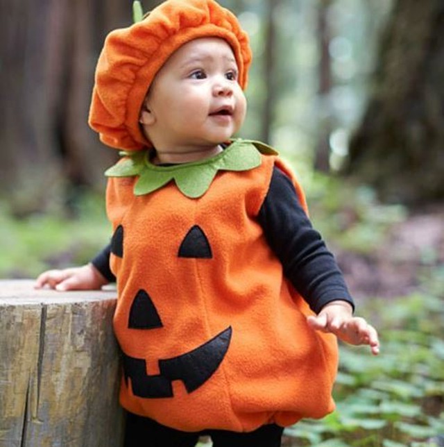 現在即発可能 かわいいベビーハロウィン かぼちゃ着ぐるみ Happy Selection