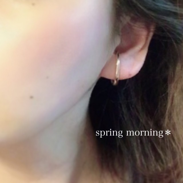 イヤーカフ風ピアス ハーフフープ Spring Morning はるのあさ