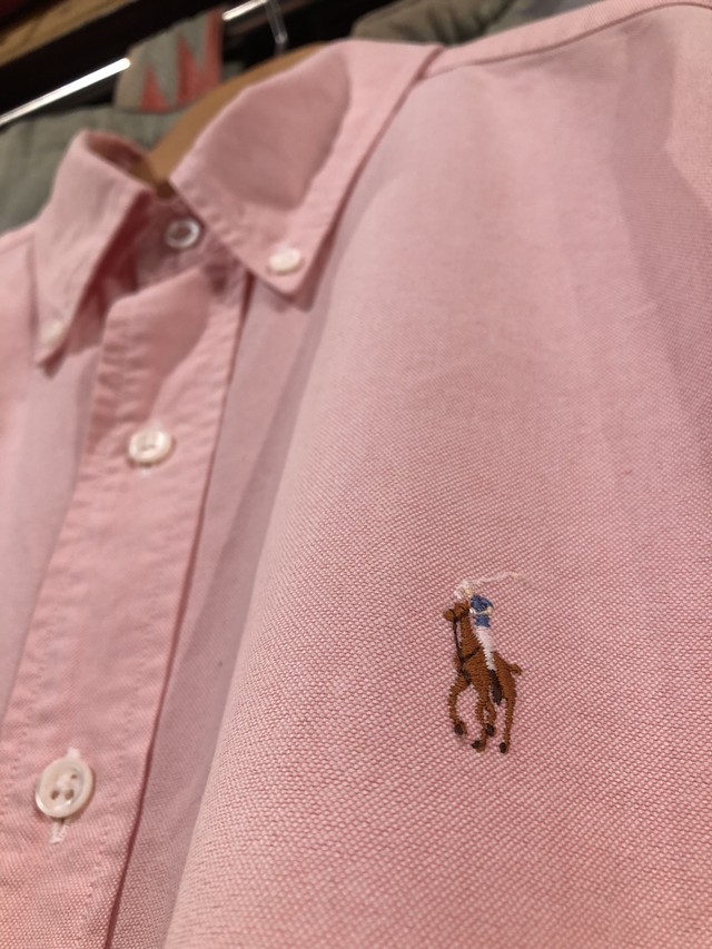 Ralphlauren ラルフローレン オックスフォードシャツ ボタンダウンシャツ メンズl位 ピンク 古着 レディース メンズ 陽気な古着 屋frank