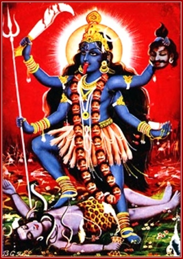 インドの神様 カーリー神のお守りカード 005 India God Kali Small Card Charm インド風水アイテムのｐｒａｎａ