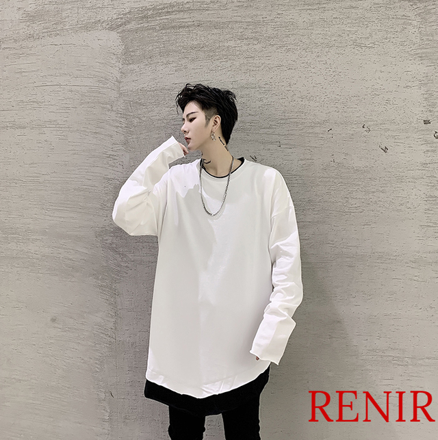 Renir レニール メンズ トップス カットソー 白 ホワイト 長袖 Renir レニール メンズファッション レディースファッション