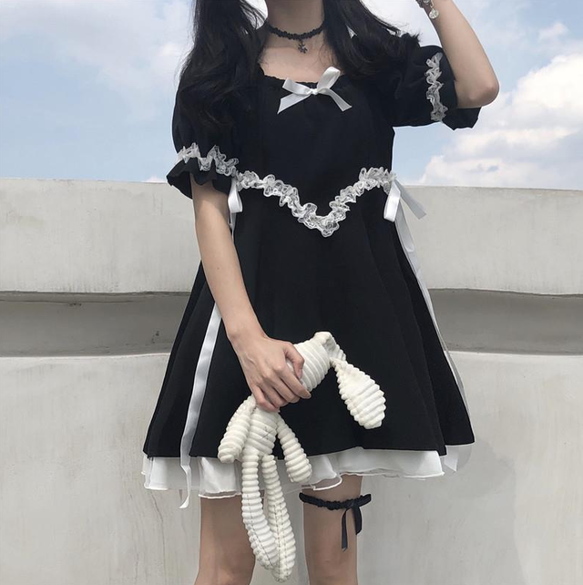 A 315 ロリータ フリル ワンピース 少女 ゴシック ゴスロリ メイド ドレス かわいい ハロウィン コスプレ コスチューム イベント 送料無料 Coacosplay