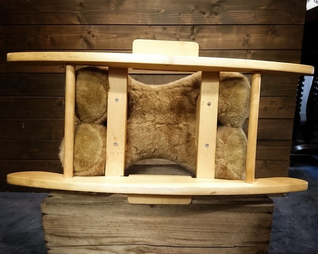 もくば じゃないよ もくま だよ くまのぬいぐるみ木馬 ロッキングベア テディベア 昭和レトロ インテリア 古着屋 Sputonic