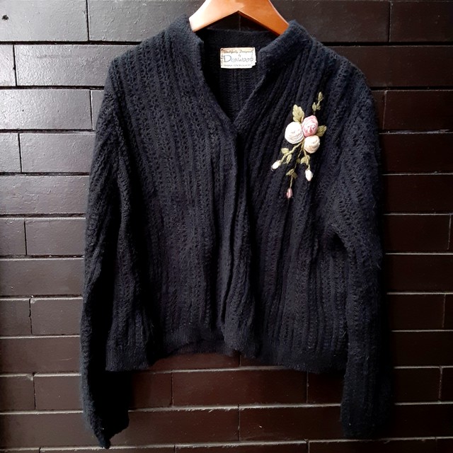 Vintage Flower Embroidery Design Cardigan ヴィンテージ立体花刺繍カーディガン Small Change ヴィンテージ 古着 Smallchange スモールチェンジ