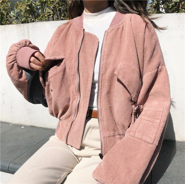 コーデュロイタッチ Ma1 スタジャン ジャケット アウター トップス ピンク コーデュロイジャケット ロゴ ジャケット 大きめサイズ ファッション シンプル Ys0068 Fashion Mille
