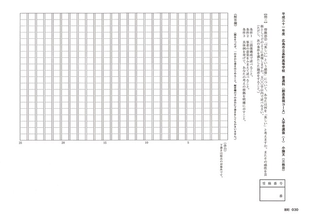 広島県公立高校選抜 小論文模範解答集 トーク出版