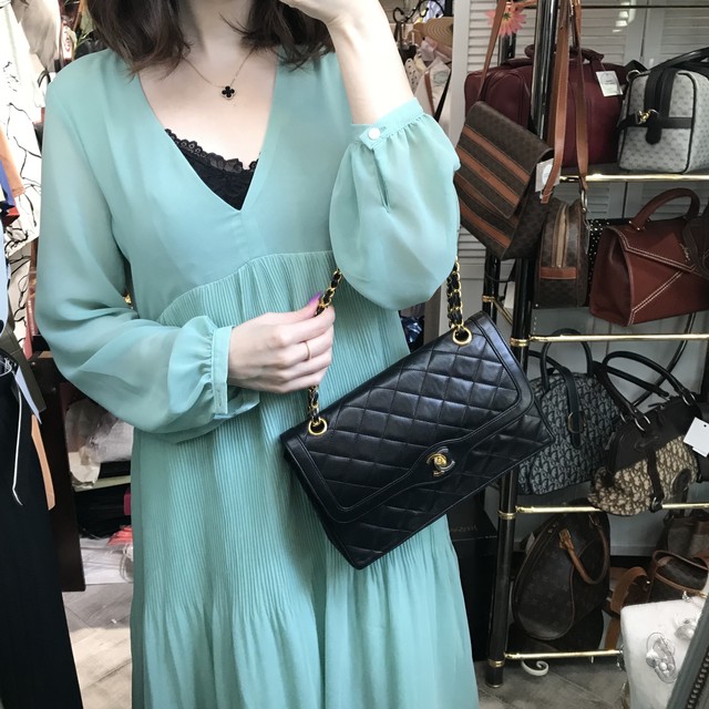 新作割 Chanel パリ限定 マトラッセ 二重蓋 ｗチェーンバッグ シャネル Bag 25 5cm Shoulder Bag Handbag Matelasse J Marmie Vintage Select