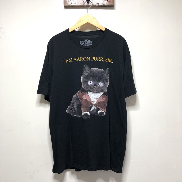 Usa古着 黒ネコ プリント 半袖 Tシャツ アニマル ミームtシャツ メンズxl ビッグサイズ オーバーサイズ ゆるダボ ネコ 猫 古着屋エバレット