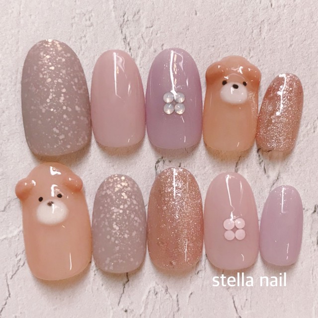 ネイルチップ くまネイル マグネットネイル ネイルチップ Stella Nail