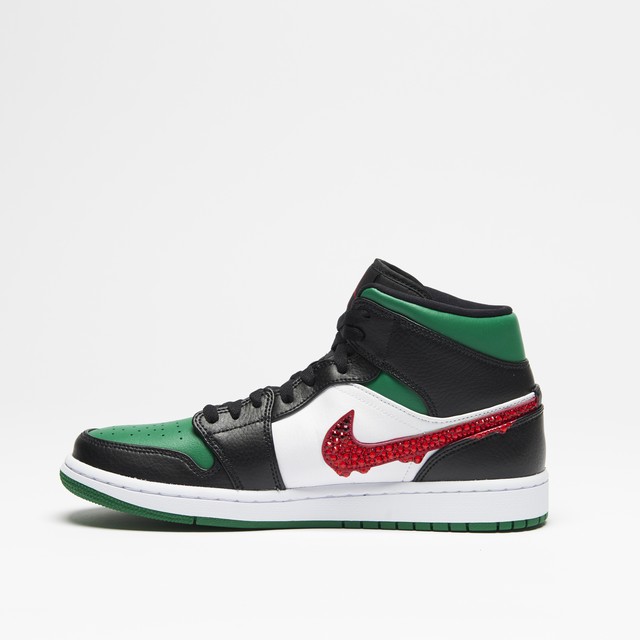 AJ1 MID GREEN TOE DROP STONE RED