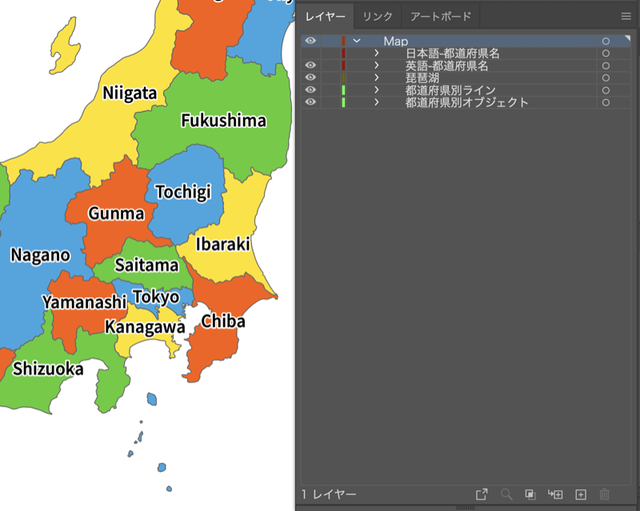 日本全図 都道府県 形状 イラストレータデータ Eps 日本語 英語表記 地図素材をダウンロードにて販売するお店 今八商店