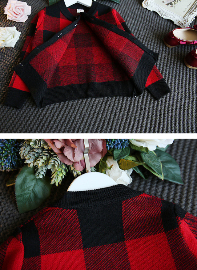 ブロックチェックカーディガン スカート セットアップ キッズ 韓国子供服 It You イットユー